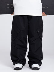 Pantalon de ski ample à poches cargo pour femme, style montagne chic