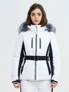 Doudoune de ski SnowCharm pour femme, coupe slim, isolée, avec fourrure amovible
