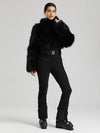 Combinaison de ski Gsou Snow Glacier Vogue pour femme, avec haut en fausse fourrure duveteuse