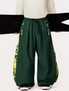 Pantalon de ski freestyle extra ample Hyper Flux pour homme, fermeture éclair latérale, empiècement graffiti.