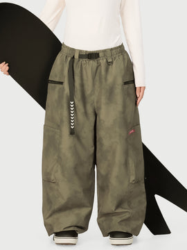 Pantalon de neige cargo utilitaire extensible et résistant Techline pour femme – Coupe ample et décontractée