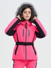 Doudoune de ski SnowCharm pour femme, coupe slim, isolée, avec fourrure amovible