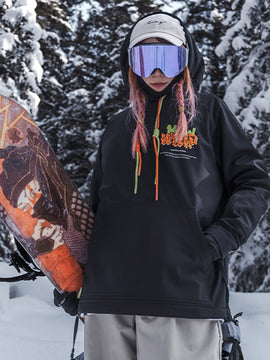 Sweat à capuche ample de snowboard Nandn Mountain Chill Out pour femme