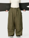 Pantalon de neige cargo utilitaire UrbanCraft pour femme, à double genouillère et empiècements renforcés par rivets