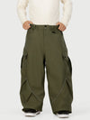 Pantalon de ski cargo utilitaire réfléchissant Camden Punk pour homme – Coupe ample et décontractée