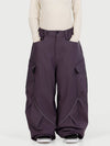 Pantalon de ski cargo utilitaire réfléchissant Camden Punk pour femme – Coupe ample et décontractée