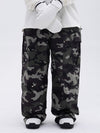 Pantalon de ski ample léopard double genou pour femme