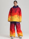 Combinaisons de ski amples Gsou Snow pour femmes, style montagne durable.