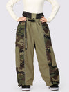 Pantalon de neige extra ample Wild Motion pour femme, à blocs de couleurs réfléchissants.
