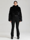 Combinaison de ski Gsou Snow Glacier Vogue pour femme, avec haut en fausse fourrure duveteuse