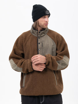 Pull en polaire chaude style sherpa pour homme, idéal pour la montagne