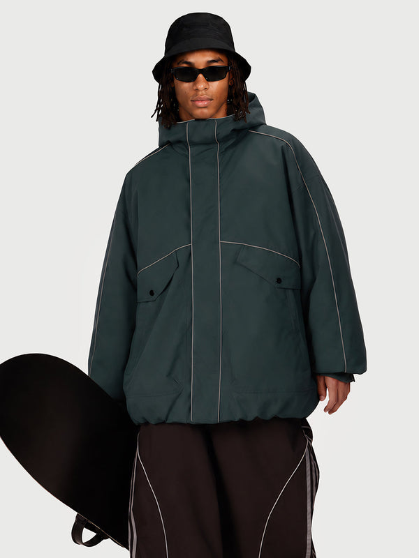 Veste de ski utilitaire réfléchissante UrbanCraft pour homme – Coupe streetwear