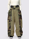Pantalon de neige extra ample Wild Motion pour femme, à blocs de couleurs réfléchissants.