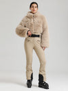 Combinaison de ski Gsou Snow Glacier Vogue pour femme, avec haut en fausse fourrure duveteuse