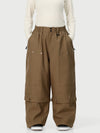 Pantalon de neige cargo utilitaire UrbanCraft pour femme, à double genouillère et empiècements renforcés par rivets