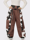 Pantalon de neige extra ample Wild Motion pour femme, à blocs de couleurs réfléchissants.