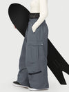 Pantalon de ski cargo utilitaire Techline pour femme, inspiré des vêtements de travail – Coupe ample et décontractée