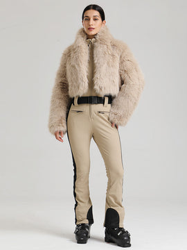 Combinaison de ski Glacier Vogue pour femme et veste Delish en fausse fourrure duveteuse