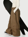 Pantalon de neige cargo utilitaire UrbanCraft pour femme, à double genouillère et empiècements renforcés par rivets