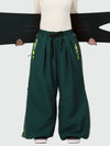 Pantalon de ski freestyle extra ample Hyper Flux pour femme, fermeture éclair latérale et empiècement graffiti.