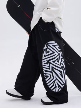 Pantalon de neige cargo réfléchissant à motif swaggy pour homme, toutes saisons