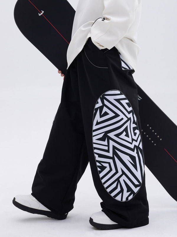 Pantalon de neige cargo réfléchissant à motif swaggy pour homme, toutes saisons