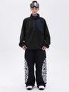 Pull en polaire sherpa synthétique pour femme et pantalon de ski cargo réfléchissant à motif tendance, idéal pour la montagne
