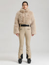 Combinaison de ski Gsou Snow Glacier Vogue pour femme, avec haut en fausse fourrure duveteuse