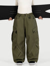 Pantalon de ski cargo utilitaire réfléchissant Camden Punk pour femme – Coupe ample et décontractée