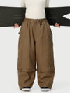 Pantalon de neige cargo utilitaire UrbanCraft pour femme, à double genouillère et empiècements renforcés par rivets