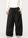 Pantalon de ski freestyle extra ample Hyper Flux pour homme, fermeture éclair latérale, empiècement graffiti.