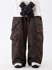 Pantalon de neige cargo utilitaire multipoches à motif léopard Wild Soul Steeze ParkRider pour femme