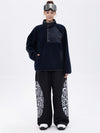 Pull en polaire sherpa synthétique pour femme et pantalon de ski cargo réfléchissant à motif tendance, idéal pour la montagne