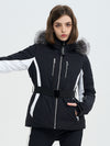 Doudoune de ski SnowCharm pour femme, coupe slim, isolée, avec fourrure amovible