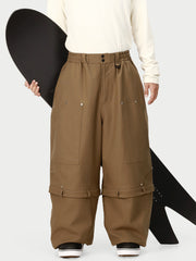 Pantalon de neige cargo utilitaire UrbanCraft pour homme, à double genouillère et empiècements renforcés par rivets