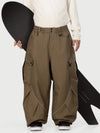 Pantalon de ski cargo utilitaire réfléchissant Camden Punk pour homme – Coupe ample et décontractée