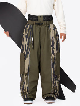 Pantalon de neige extra ample Wild Motion pour homme, à blocs de couleurs réfléchissants.