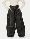Pantalon de neige super ample Wild Motion pour femme, multipoches, à blocs de couleurs réfléchissants.