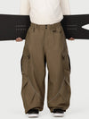 Pantalon de ski cargo utilitaire réfléchissant Camden Punk pour homme – Coupe ample et décontractée