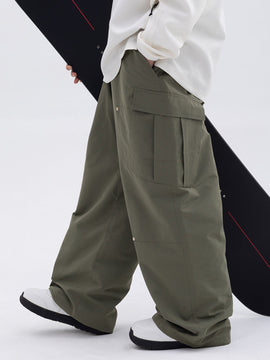 Pantalon de ski camouflage ample à genoux doubles pour homme