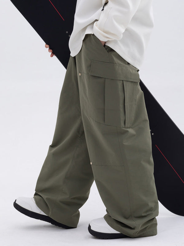 Pantalon de ski camouflage ample à genoux doubles pour homme