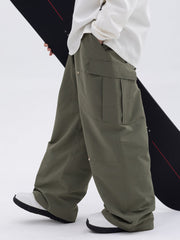 Pantalon de ski camouflage ample à genoux doubles pour homme