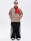 Pull en polaire sherpa synthétique pour femme et pantalon de ski cargo réfléchissant à motif tendance, idéal pour la montagne