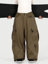 Pantalon de ski cargo utilitaire réfléchissant Camden Punk pour femme – Coupe ample et décontractée