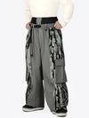 Pantalon de neige extra ample Wild Motion pour homme, à blocs de couleurs réfléchissants.