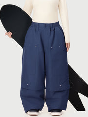 Pantalon de neige cargo utilitaire UrbanCraft pour femme, à double genouillère et empiècements renforcés par rivets