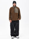 Ensemble pull en polaire sherpa pour homme et pantalon de ski ample style freerider urbain