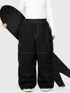 Pantalon de ski cargo utilitaire Wild Soul Crew pour femme – Coupe ample à coutures renforcées