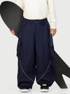 Pantalon de ski cargo utilitaire réfléchissant Camden Punk pour homme – Coupe ample et décontractée