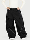 Pantalon de ski cargo utilitaire réfléchissant Camden Punk pour femme – Coupe ample et décontractée